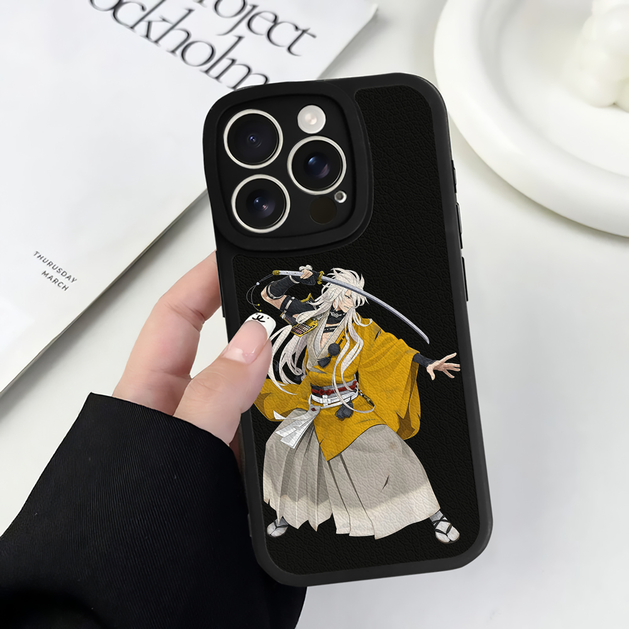 （画像用） 刀剣乱舞 Touken Ranbu 【iPhone 16シリーズ対応】シリコンスマホケース（レザー調） 材質：シリコン